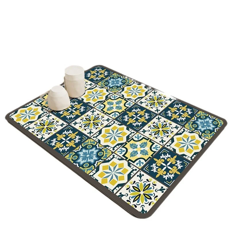 Elegant Mosaic Pattern Kitchen Mat Stornfield