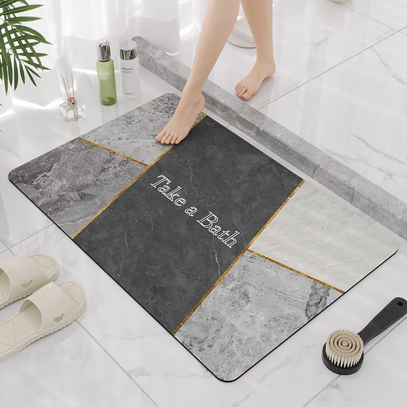 Elegant Marble Design Bathroom Mat Stornfield
