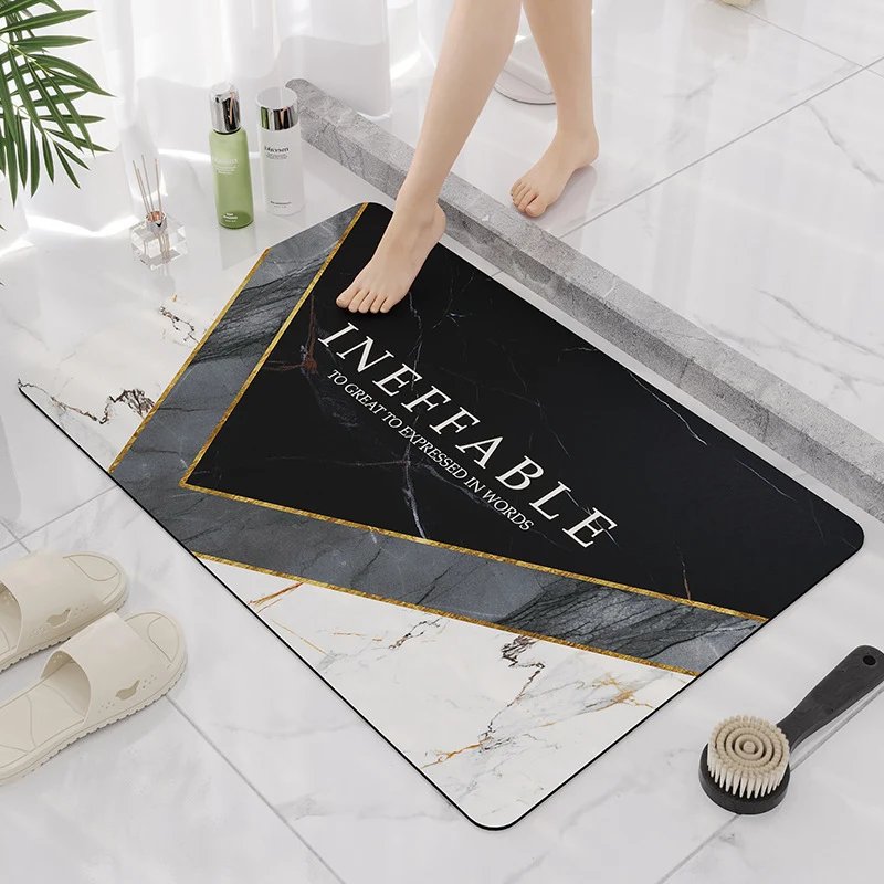 Elegant Marble Design Bathroom Mat Stornfield