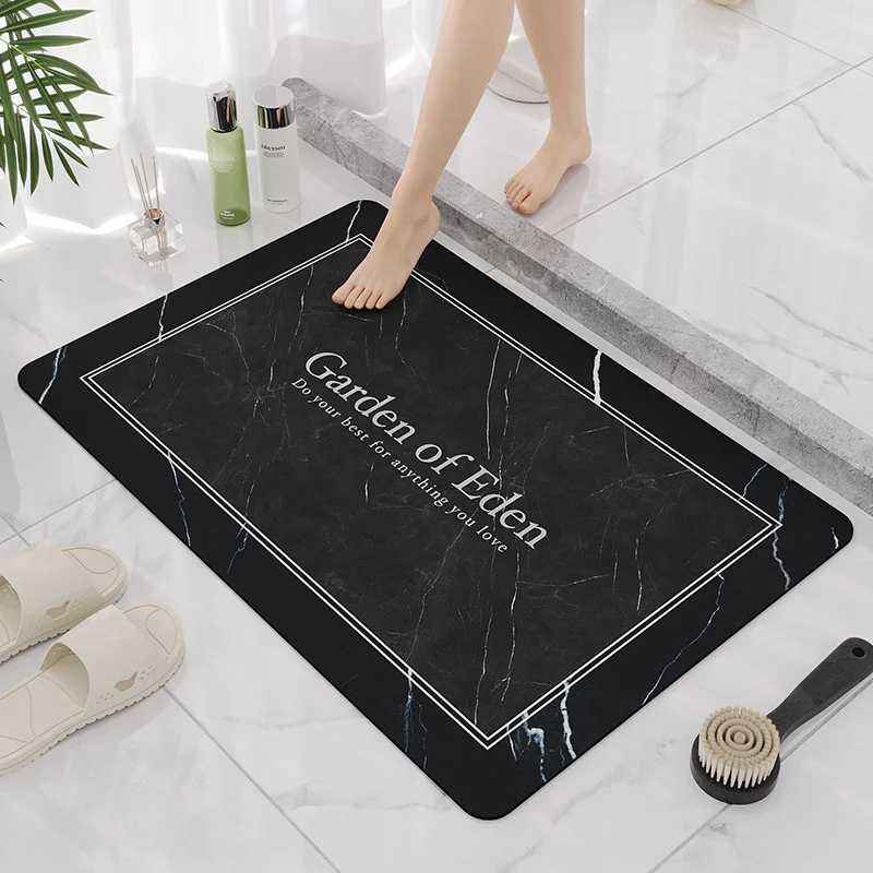 Elegant Marble Design Bathroom Mat Stornfield