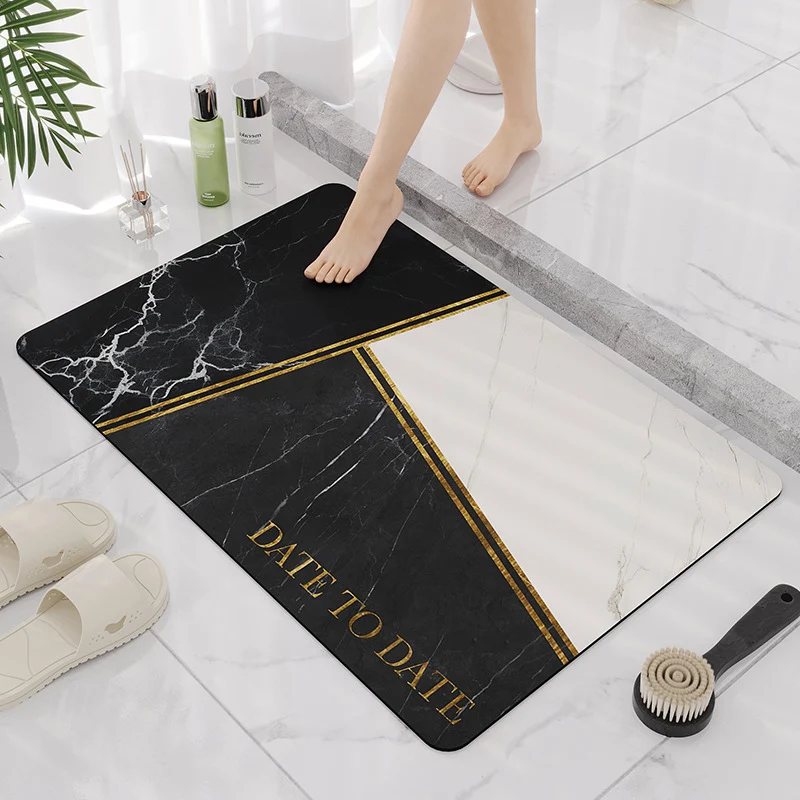 Elegant Marble Design Bathroom Mat Stornfield