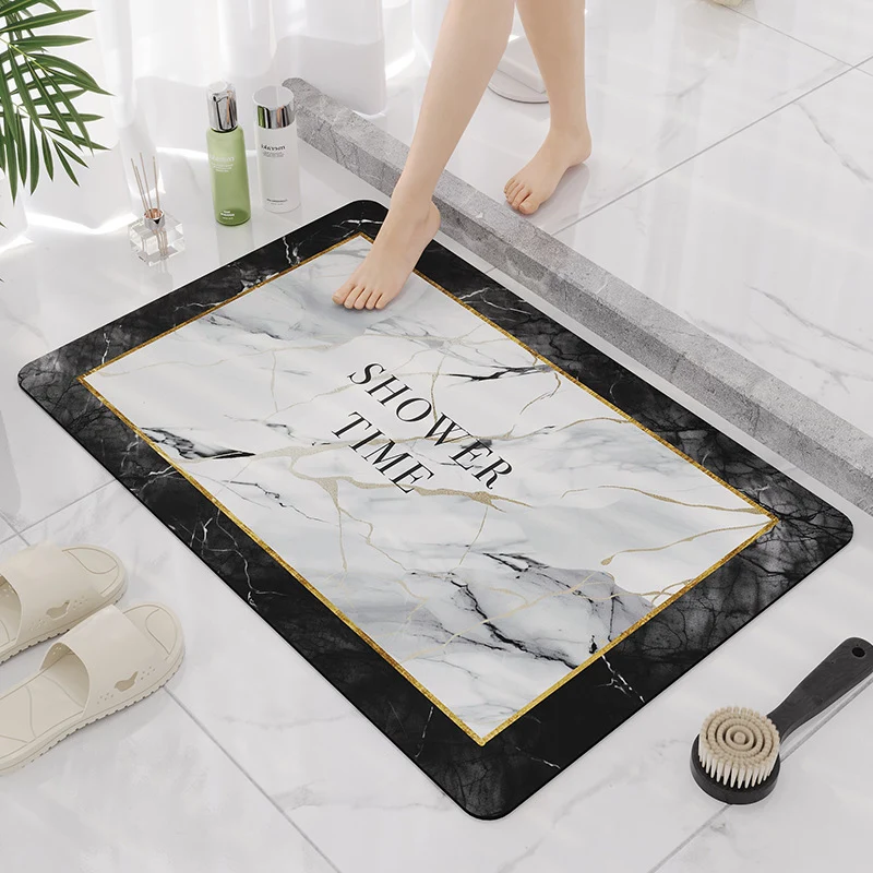 Elegant Marble Design Bathroom Mat Stornfield