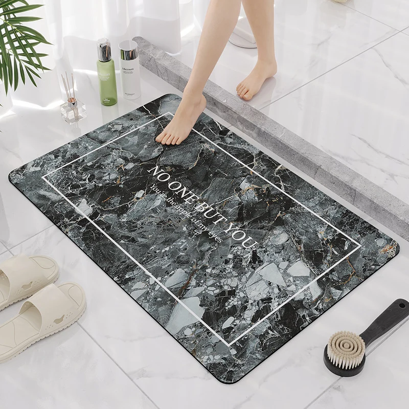 Elegant Marble Design Bathroom Mat Stornfield
