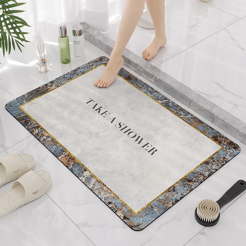 Elegant Marble Design Bathroom Mat Stornfield