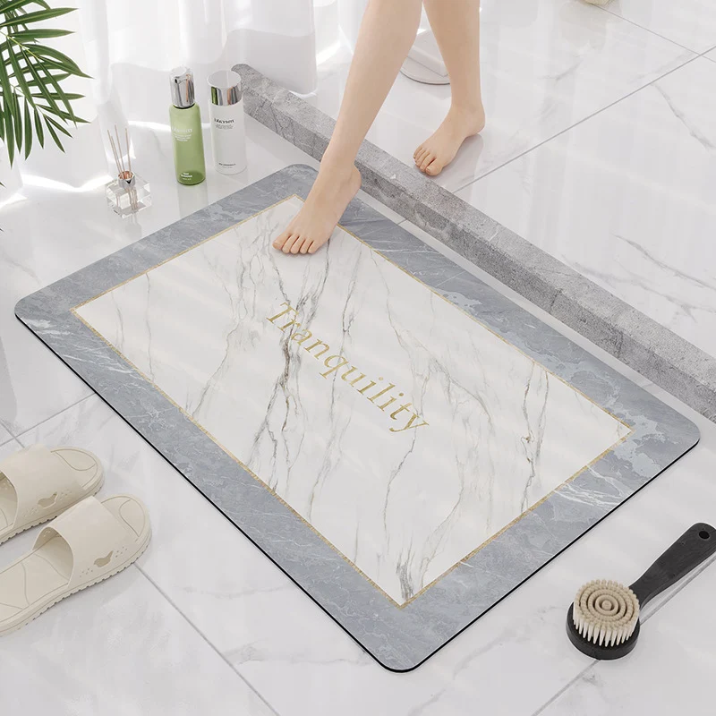 Elegant Marble Design Bathroom Mat Stornfield