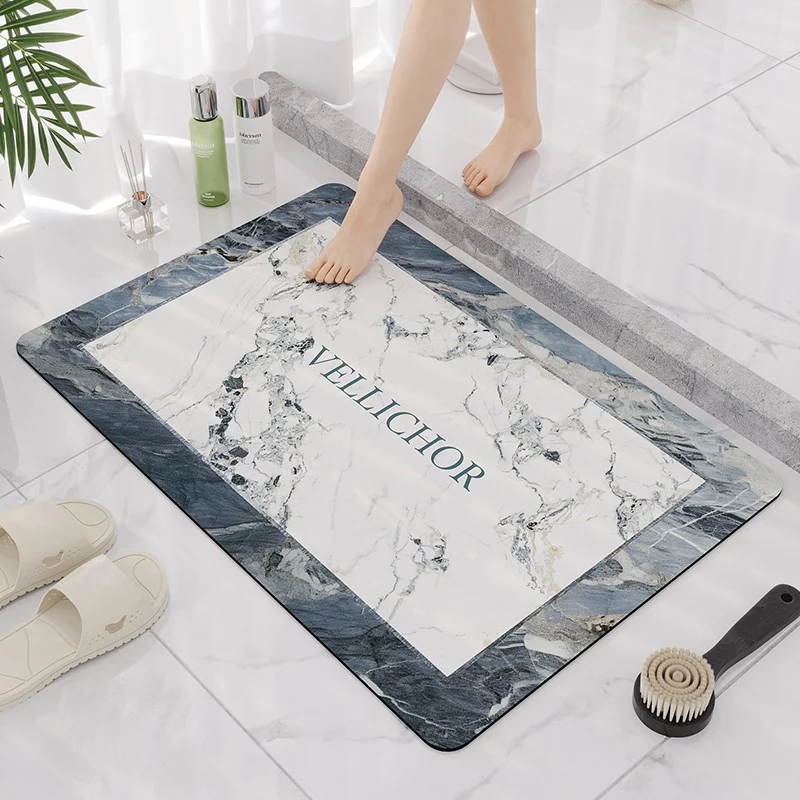 Elegant Marble Design Bathroom Mat Stornfield