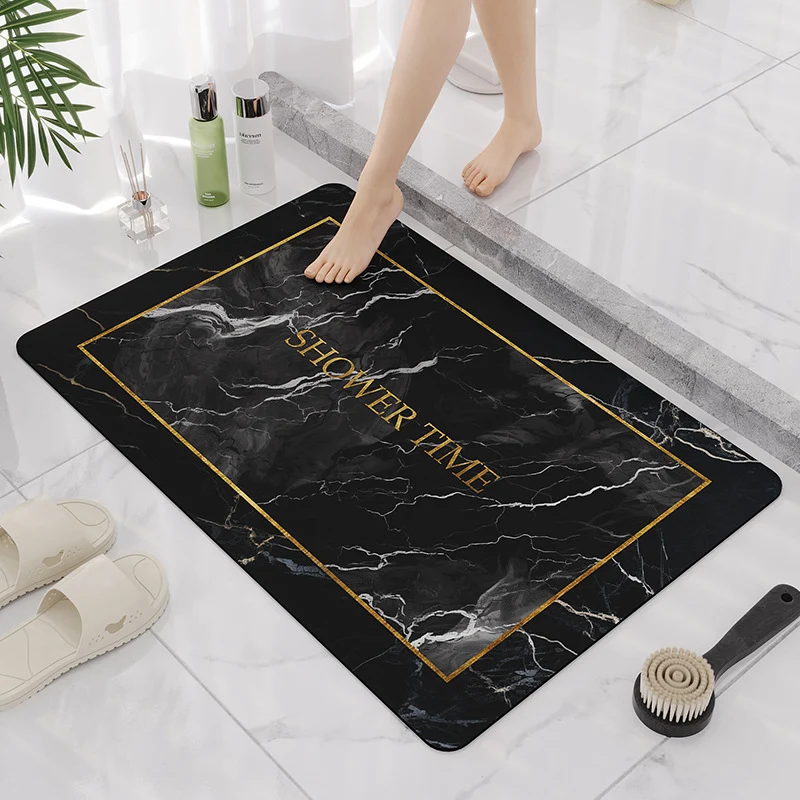 Elegant Marble Design Bathroom Mat Stornfield