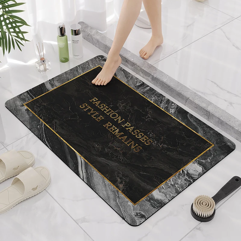 Elegant Marble Design Bathroom Mat Stornfield
