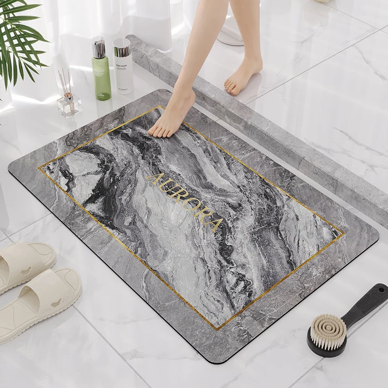 Elegant Marble Design Bathroom Mat Stornfield