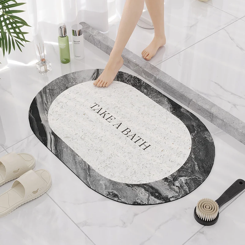 Elegant Marble Design Bathroom Mat Stornfield