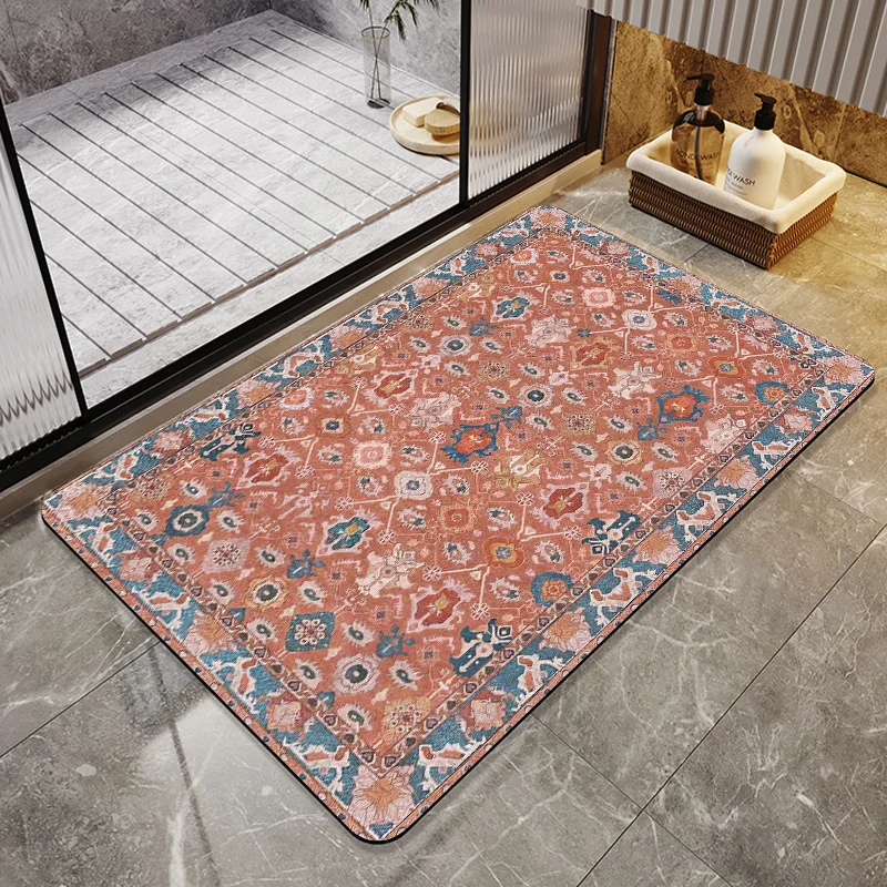 Elegant Floral Bathroom Area Mat Stornfield