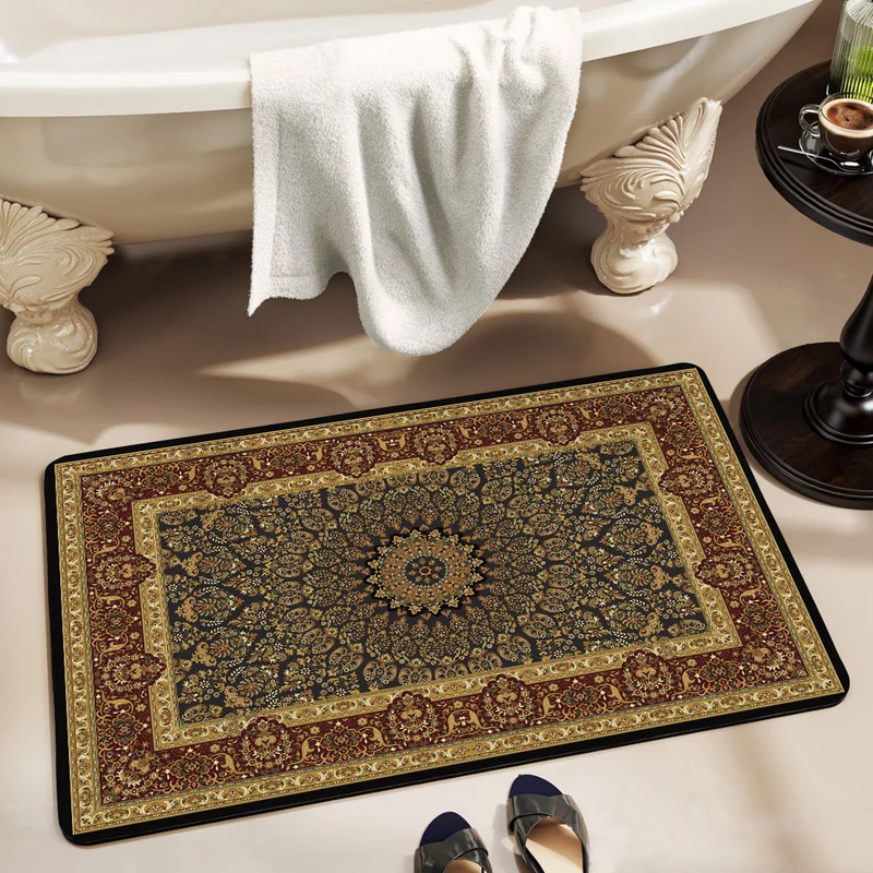 Elegant Floral Bathroom Area Mat Stornfield