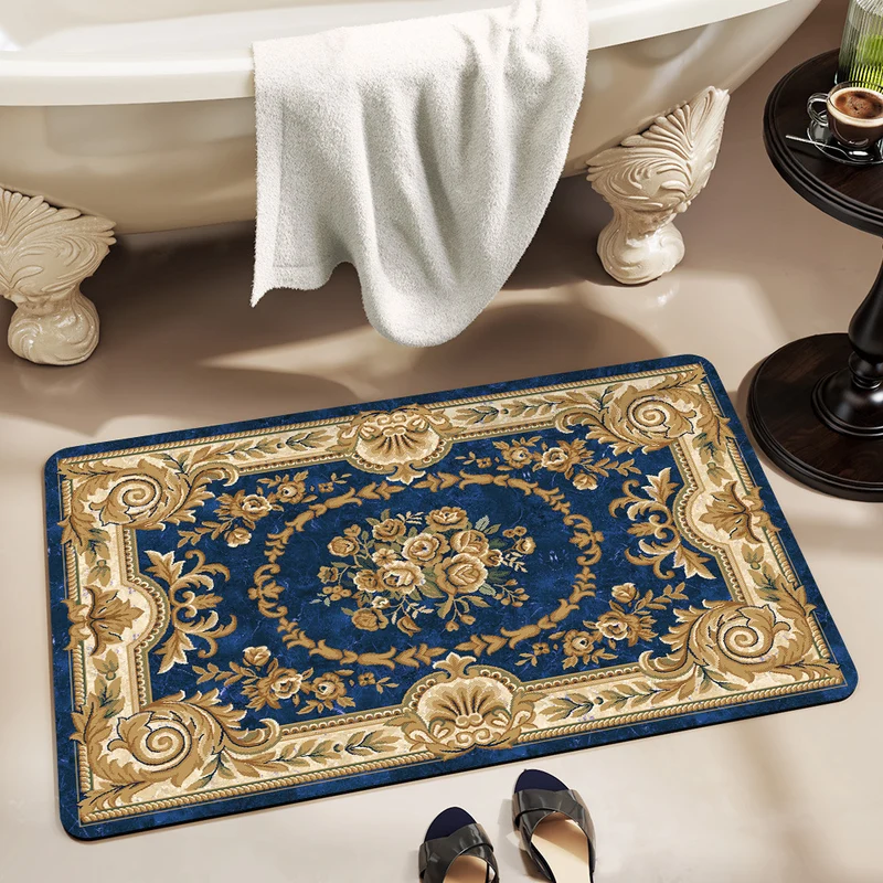 Elegant Floral Bathroom Area Mat Stornfield