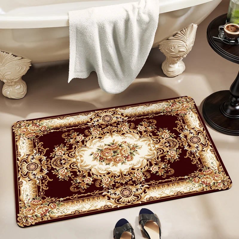 Elegant Floral Bathroom Area Mat Stornfield