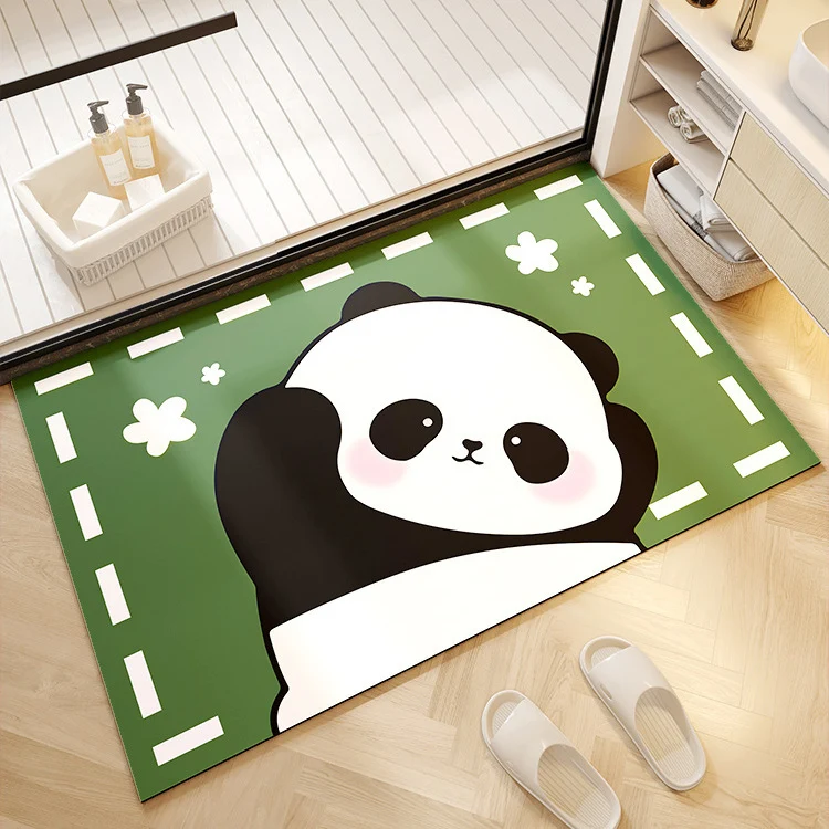 Decorative Panda Print Bath Mat Stornfield