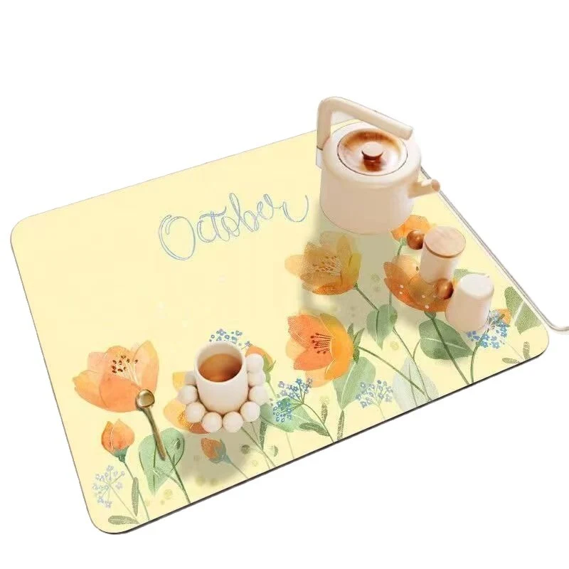 Decorative Floral Print Kitchen Counter Mat Stornfield