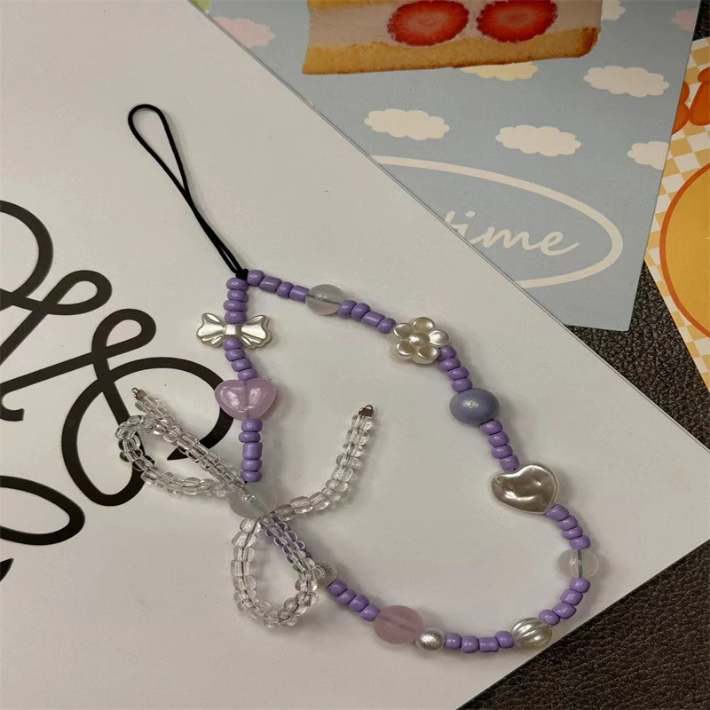 Künstlerischer Perlen Charm Telefon Lanyard Karnz