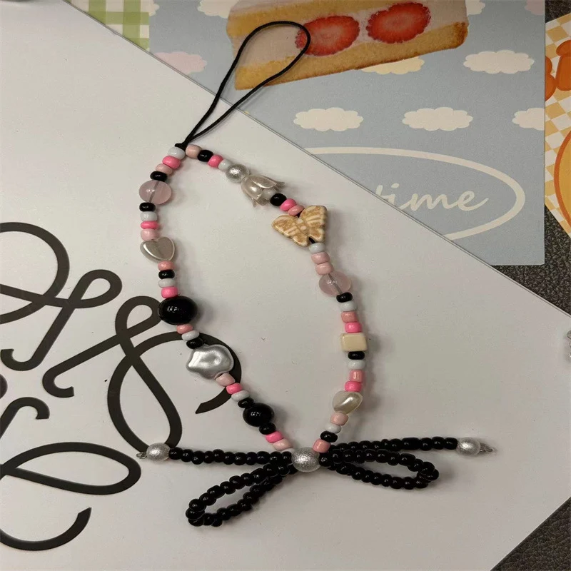 Künstlerischer Perlen Charm Telefon Lanyard Karnz