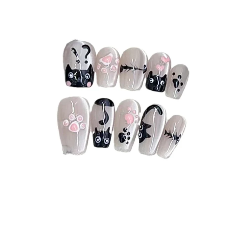 Artistic Pet-Themed Press-On Nails Stornfield
