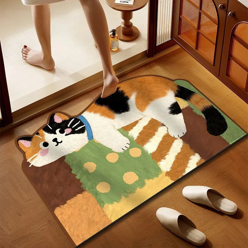 Verspielt Cartoon Katze Teppich