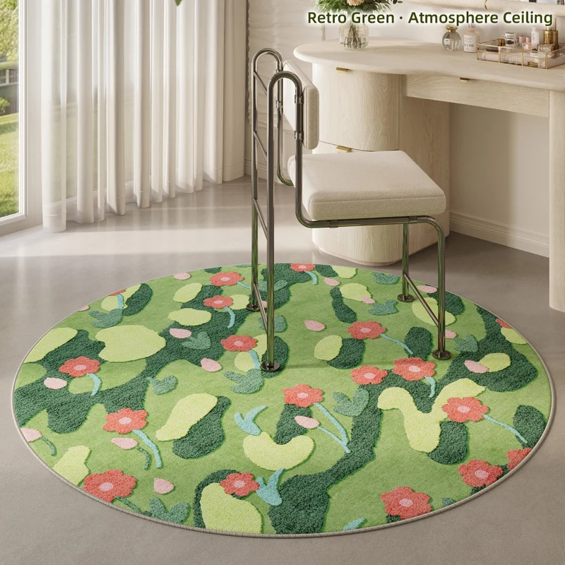 Blumenmuster runder Teppich