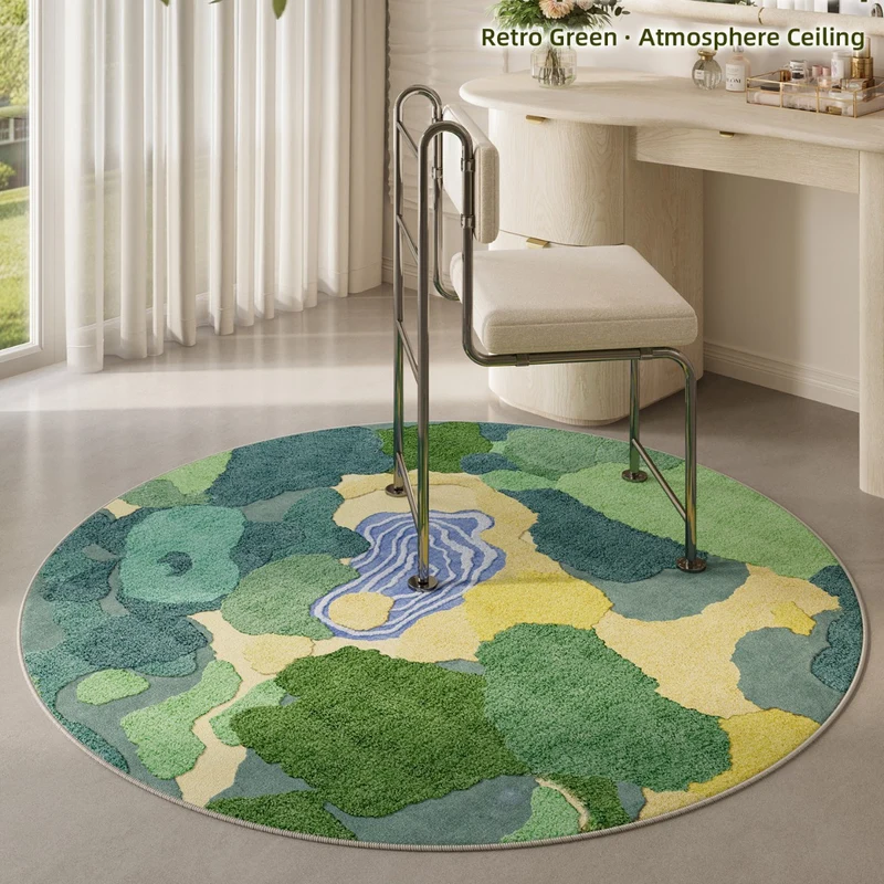 Blumenmuster runder Teppich