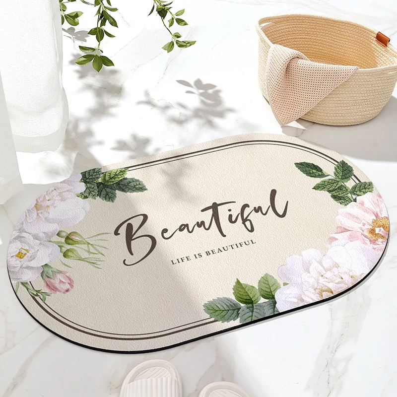 Florale inspirierende Badematte