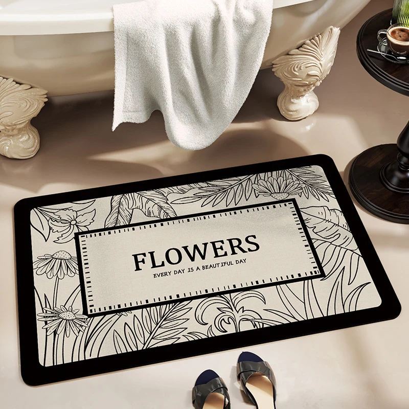 Florale inspirierende Badematte