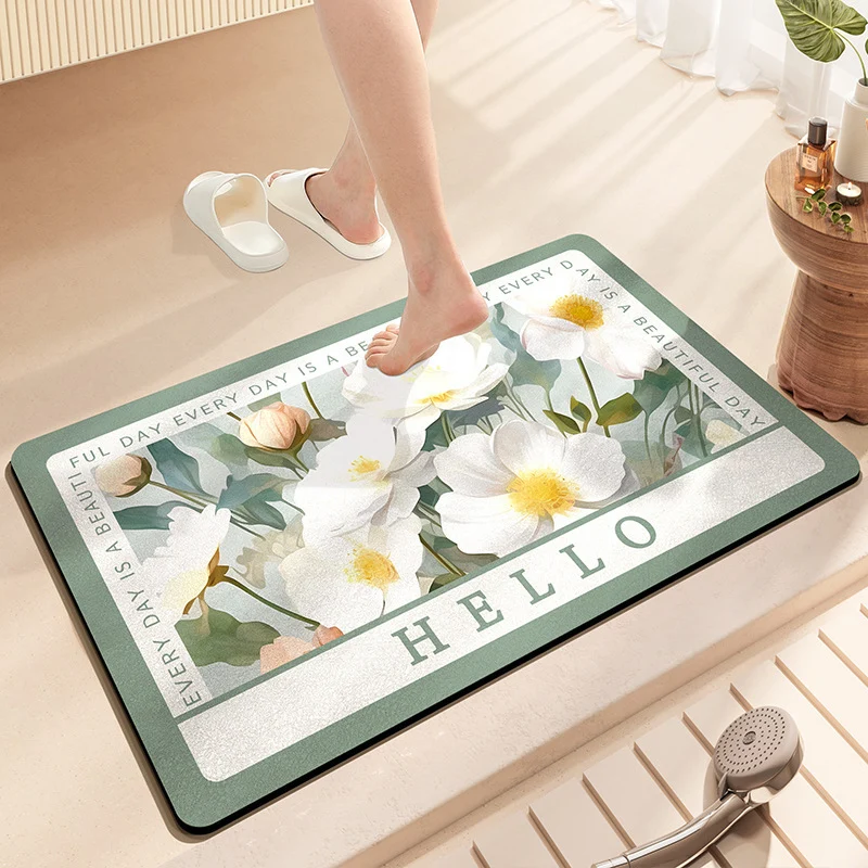 Florale inspirierende Badematte
