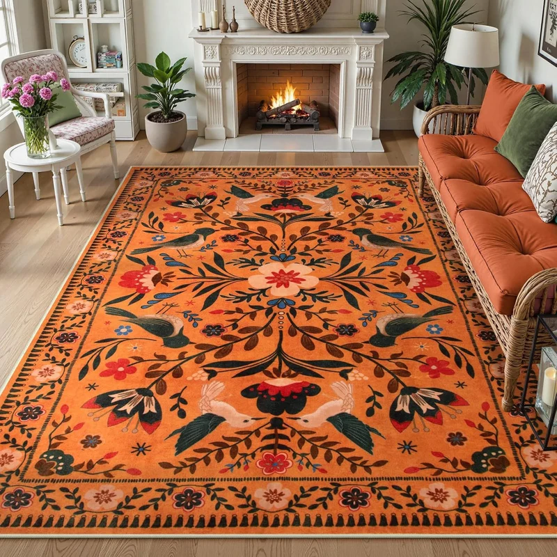 Floral bestickter Teppich