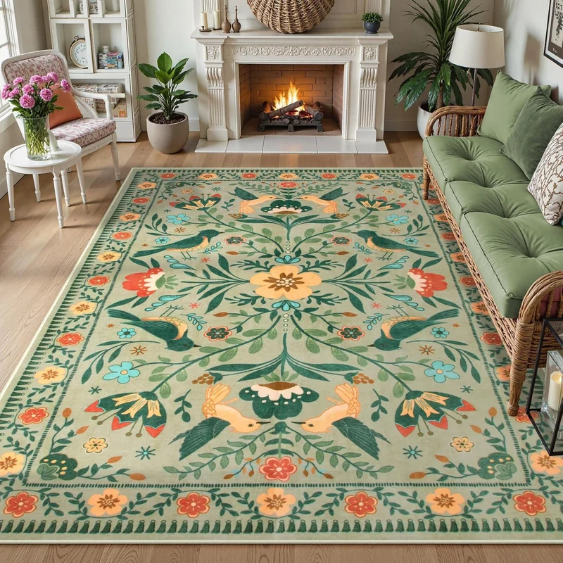 Floral bestickter Teppich