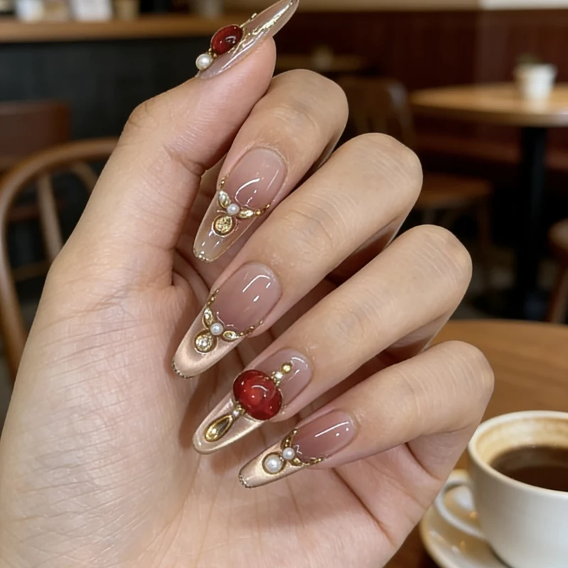 Elegant Artistic Press-On Nail Set Stornfield