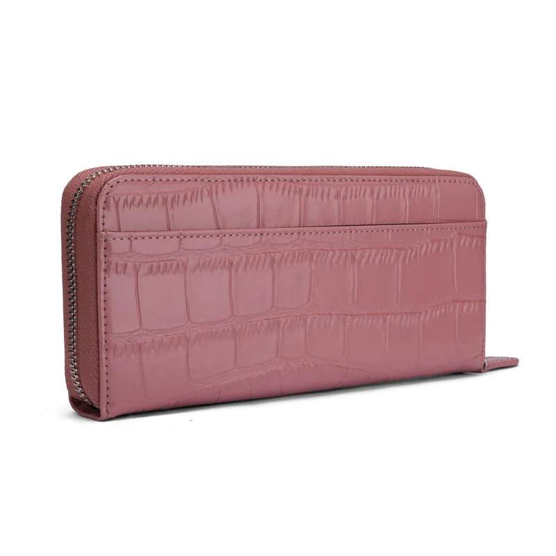 Crocodile-Embossed Zip-Around Wallet Stornfield