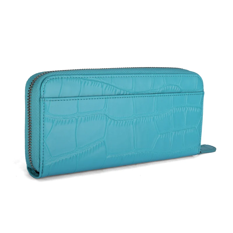Crocodile-Embossed Zip-Around Wallet Stornfield