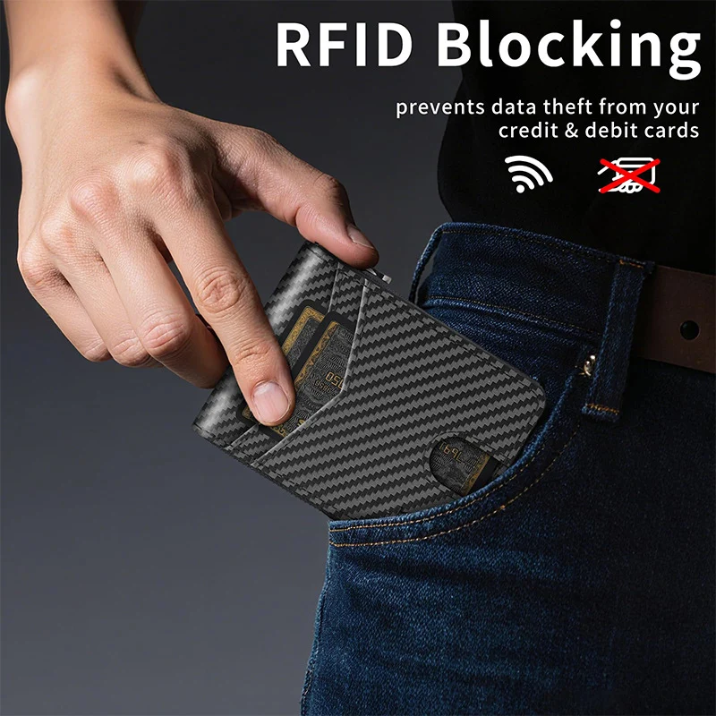 RFID-Blocking Multi-Functional Carbon Fiber Wallet Stornfield