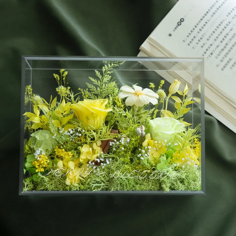 Konservierte Blumenanzeige Box