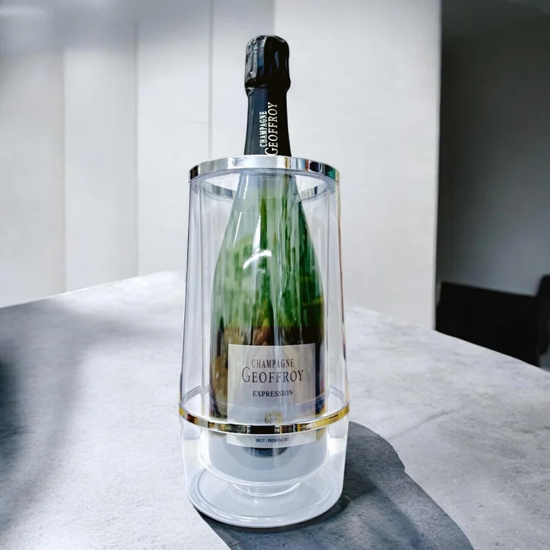 Doppelwandiger Acryl Weinkühler für Wein & Sekt – Transparenter Kühler