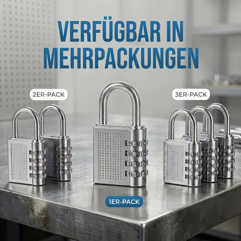 Zahlenschloss Vorhängeschloss mit 4-stelligem Code - Robust & Sicher