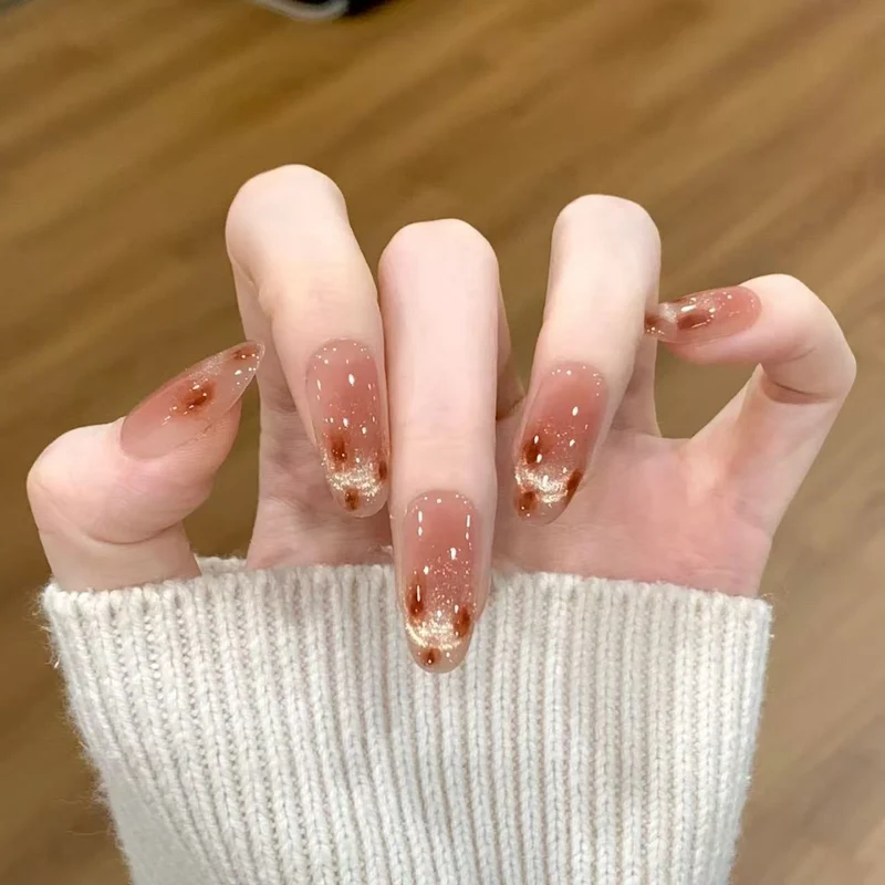 Elegante Ombre Glitzer Press-On Nägel Karnz