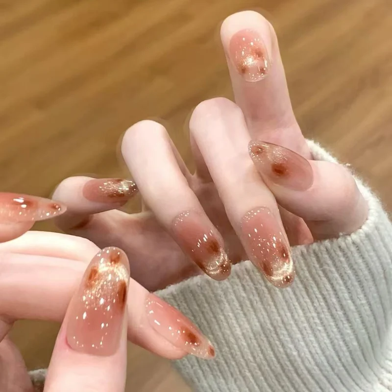 Elegante Ombre Glitzer Press-On Nägel Karnz