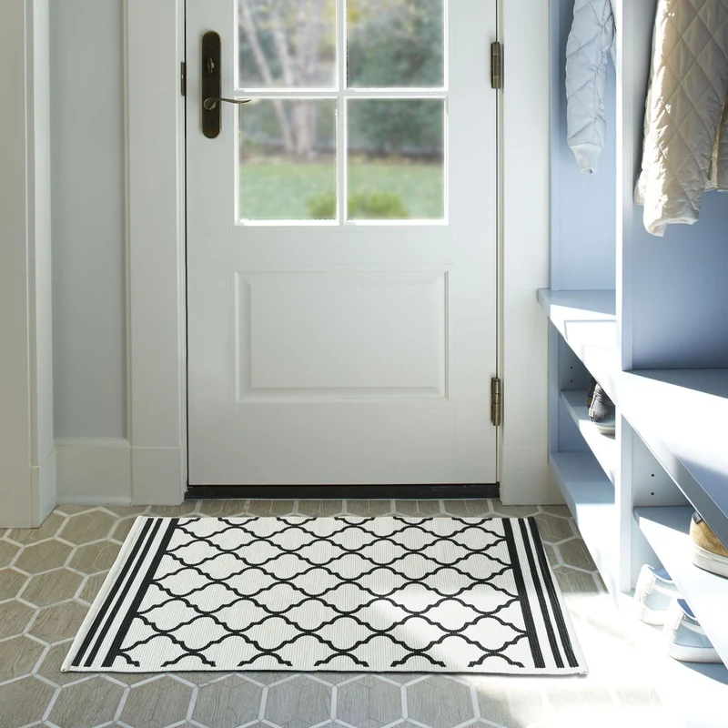 Living and entrance area mat with diamond pattern Stornfield