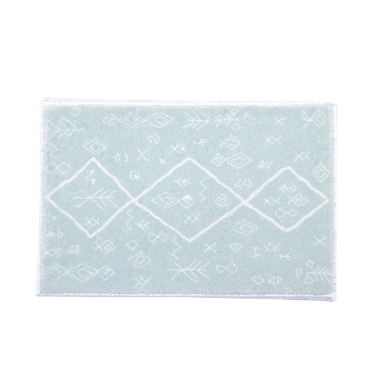 Soft high-pile bath mat rug with Berber-inspired diamond pattern Stornfield