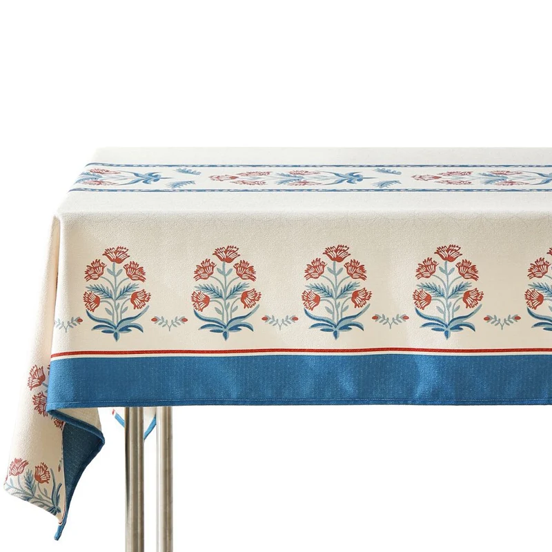 Water-repellent rectangular tablecloth with paisley pattern and coated cotton look Stornfield