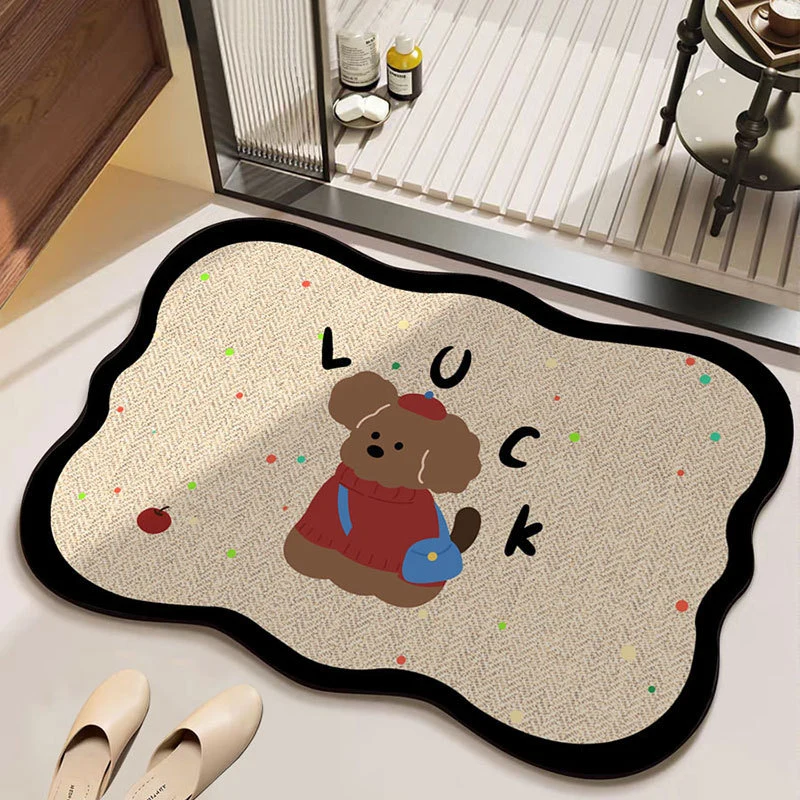 Cartoon Dog-Themed Decorative Bath Mat Stornfield