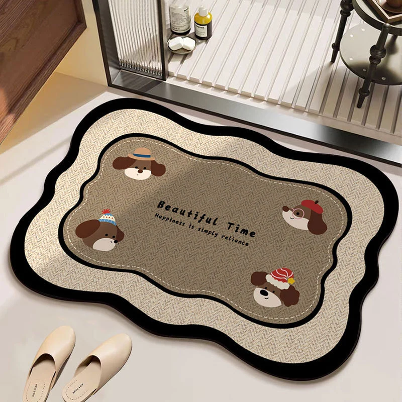 Cartoon Dog-Themed Decorative Bath Mat Stornfield