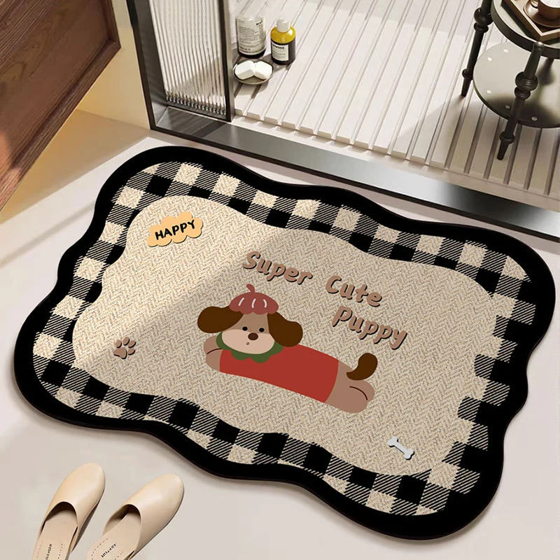 Cartoon Dog-Themed Decorative Bath Mat Stornfield