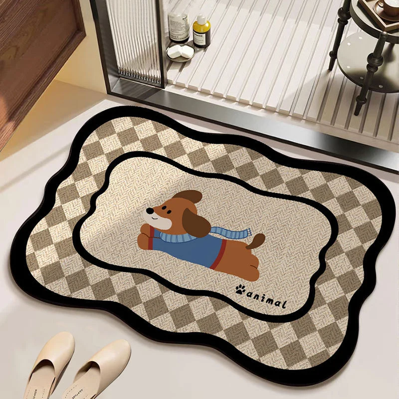 Cartoon Dog-Themed Decorative Bath Mat Stornfield