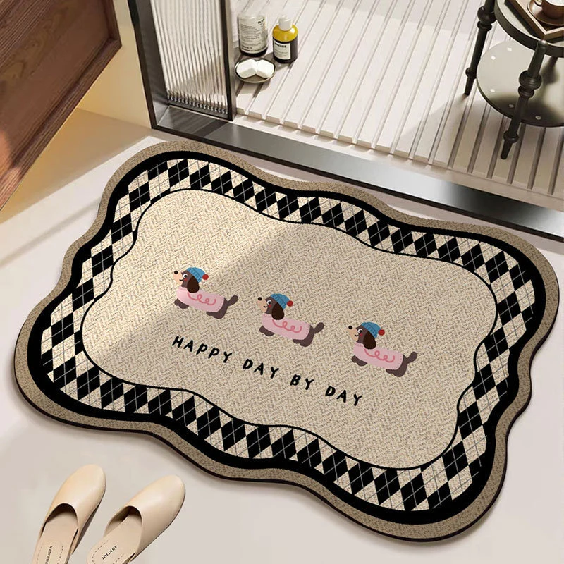Cartoon Dog-Themed Decorative Bath Mat Stornfield