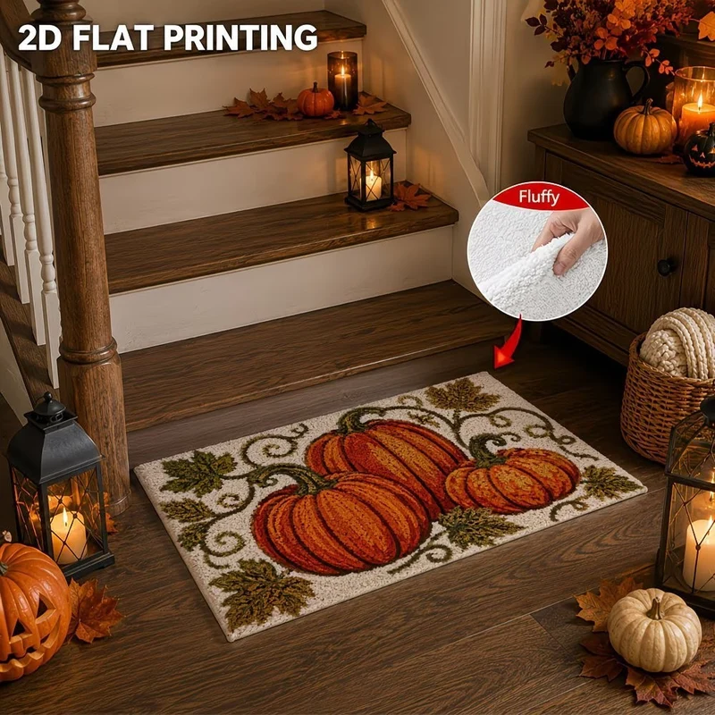 Autumn-Themed Plush Decorative Mat Stornfield