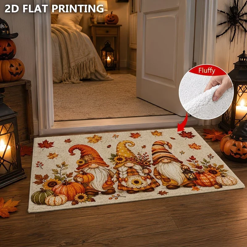 Autumn-Themed Plush Decorative Mat Stornfield